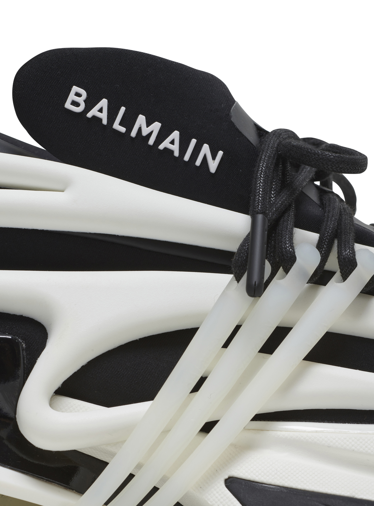 Baskets unicorn en néoprène bicolore et cuir - Noir & Blanc