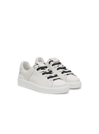 Baskets b-court en cuir lisse - Blanc & Noir