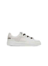 Baskets b-court en cuir lisse - Blanc & Noir