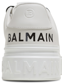 Baskets b-court en cuir lisse - Blanc & Noir