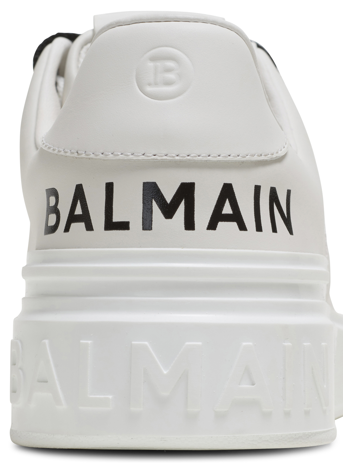 Baskets b-court en cuir lisse - Blanc & Noir