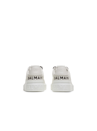 Baskets b-court en cuir lisse - Blanc & Noir