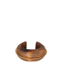 Bracelet manchette Zodiaque en bois et laiton - Brown