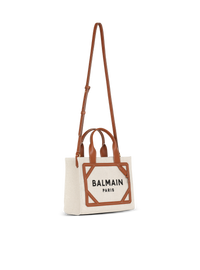 Cabas b-army petit modèle en toile avec empiècements en cuir - Naturel & Marron