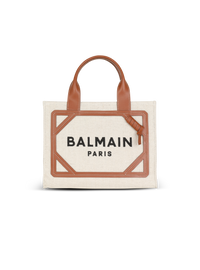 Cabas b-army petit modèle en toile avec empiècements en cuir - Naturel & Marron