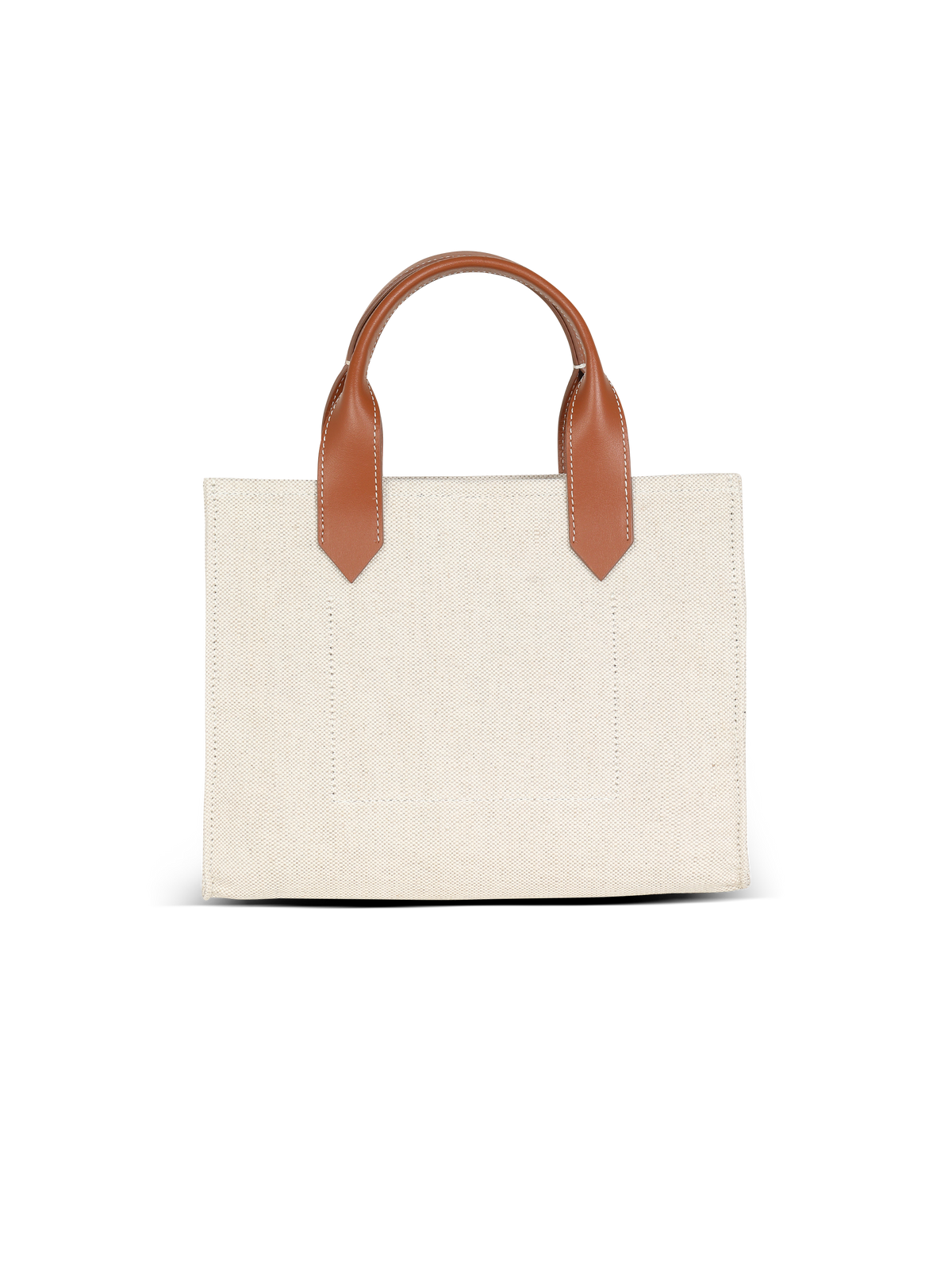 Cabas b-army petit modèle en toile avec empiècements en cuir - Naturel & Marron