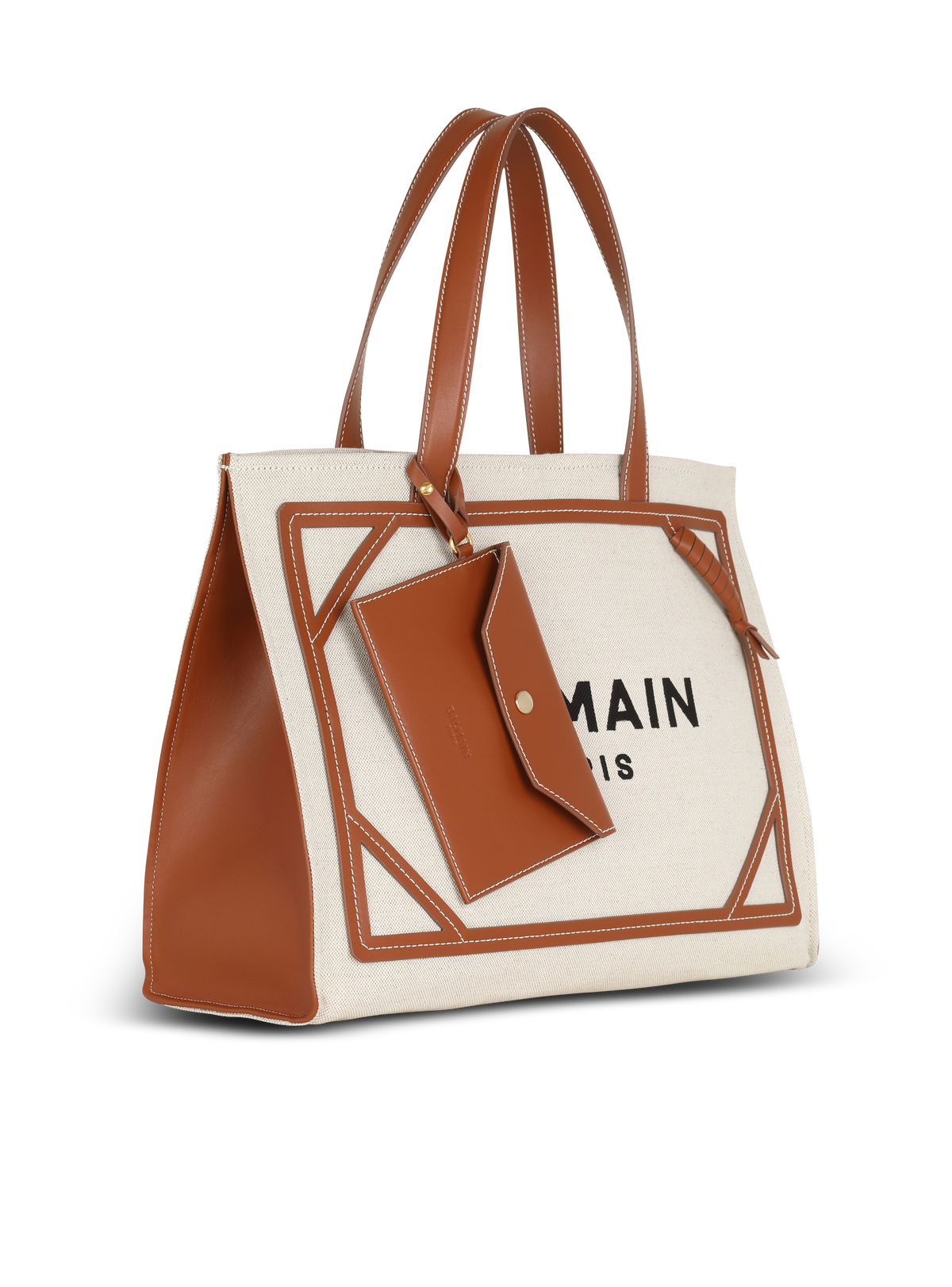 Sac cabas b-army 42 en toile et détails cuir - Naturel & Marron