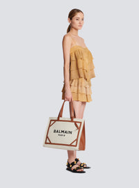 Sac cabas b-army 42 en toile et détails cuir - Naturel & Marron