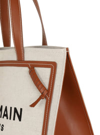 Sac cabas b-army 42 en toile et détails cuir - Naturel & Marron