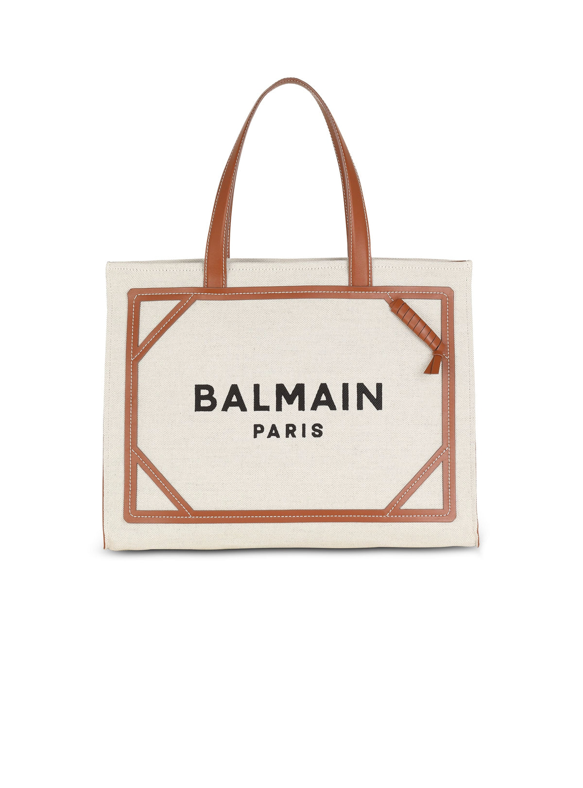 Sac cabas b-army 42 en toile et détails cuir - Naturel & Marron
