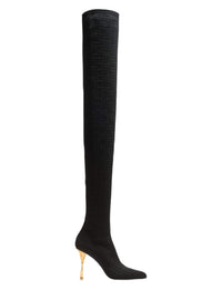 Cuissardes moneta en maille à monogramme - Noir