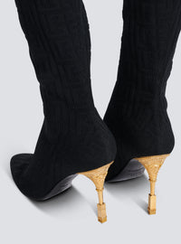 Cuissardes moneta en maille à monogramme - Noir