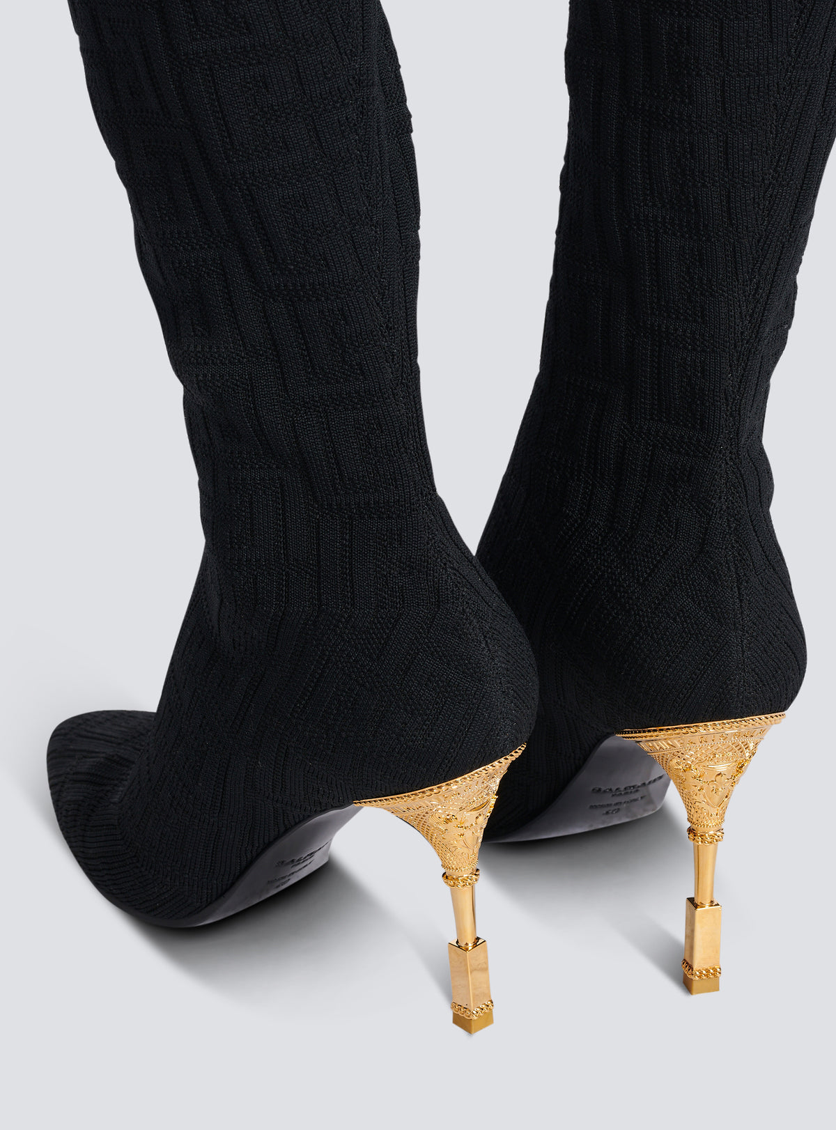 Cuissardes moneta en maille à monogramme - Noir
