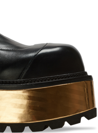 Bottes à plateforme en cuir - Noir & Or