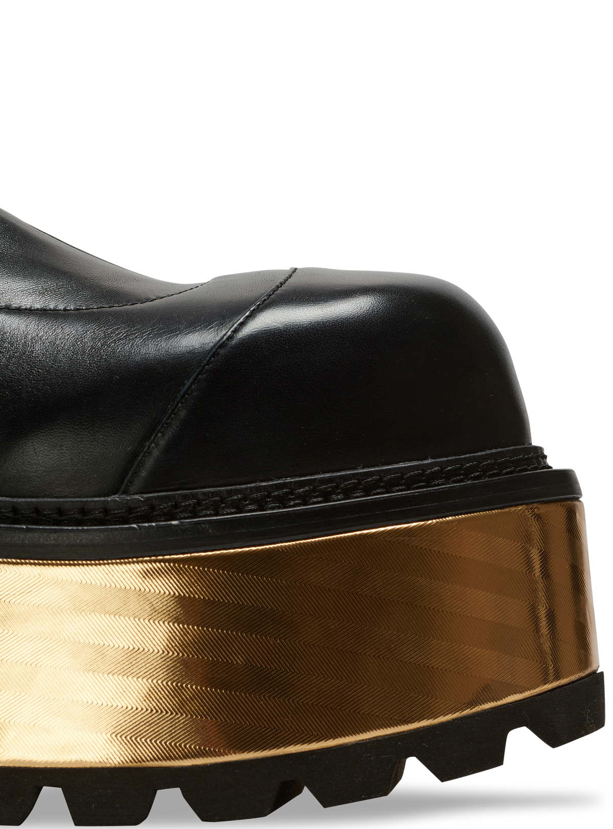Bottes à plateforme en cuir - Noir & Or