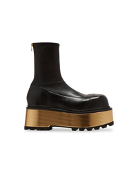 Bottes à plateforme en cuir - Noir & Or