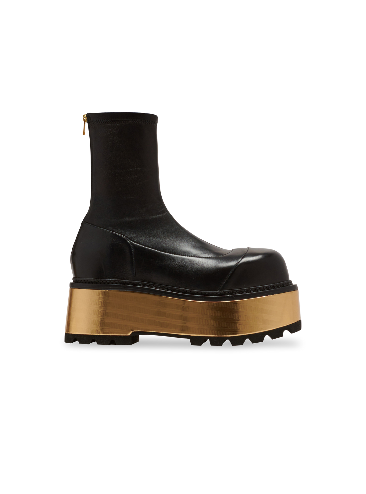 Bottes à plateforme en cuir - Noir & Or