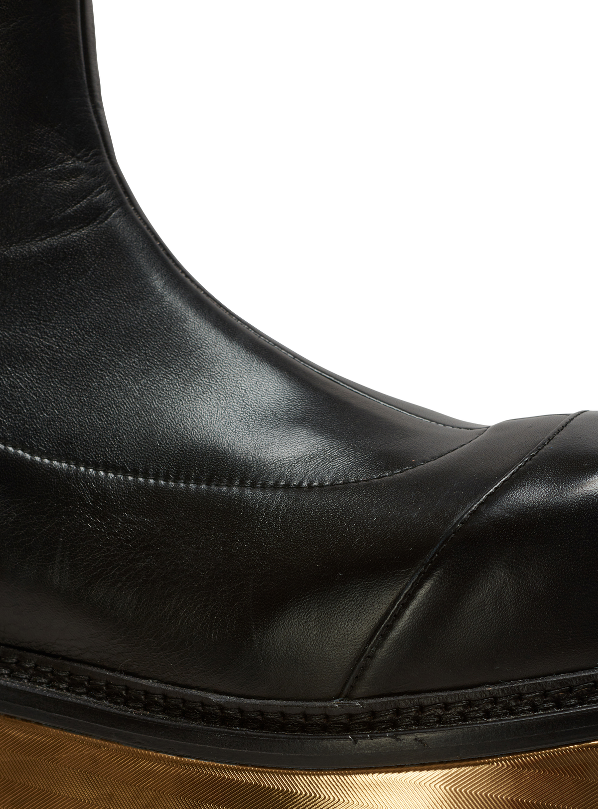 Bottes à plateforme en cuir - Noir & Or