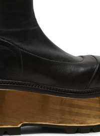Bottes à plateforme en cuir - Noir & Or