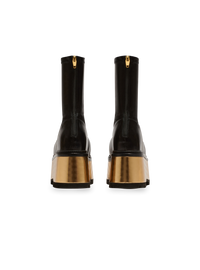 Bottes à plateforme en cuir - Noir & Or
