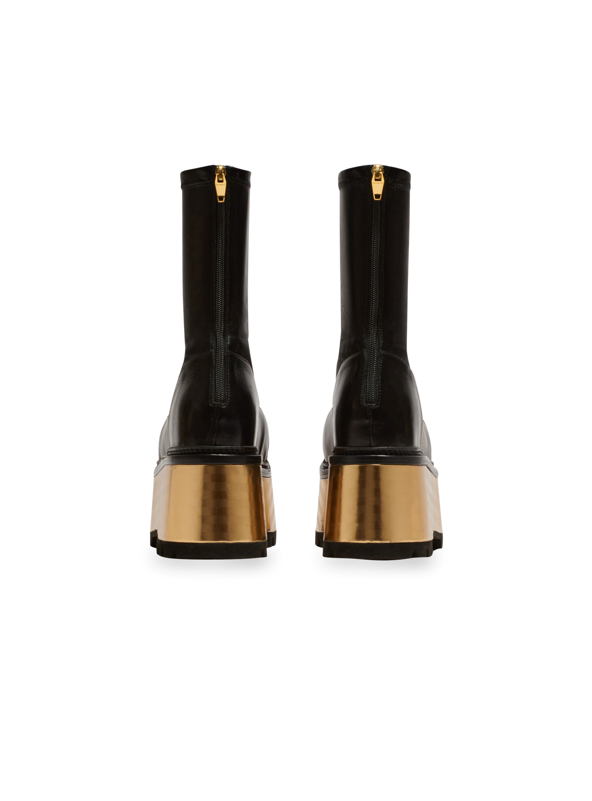 Bottes à plateforme en cuir - Noir & Or