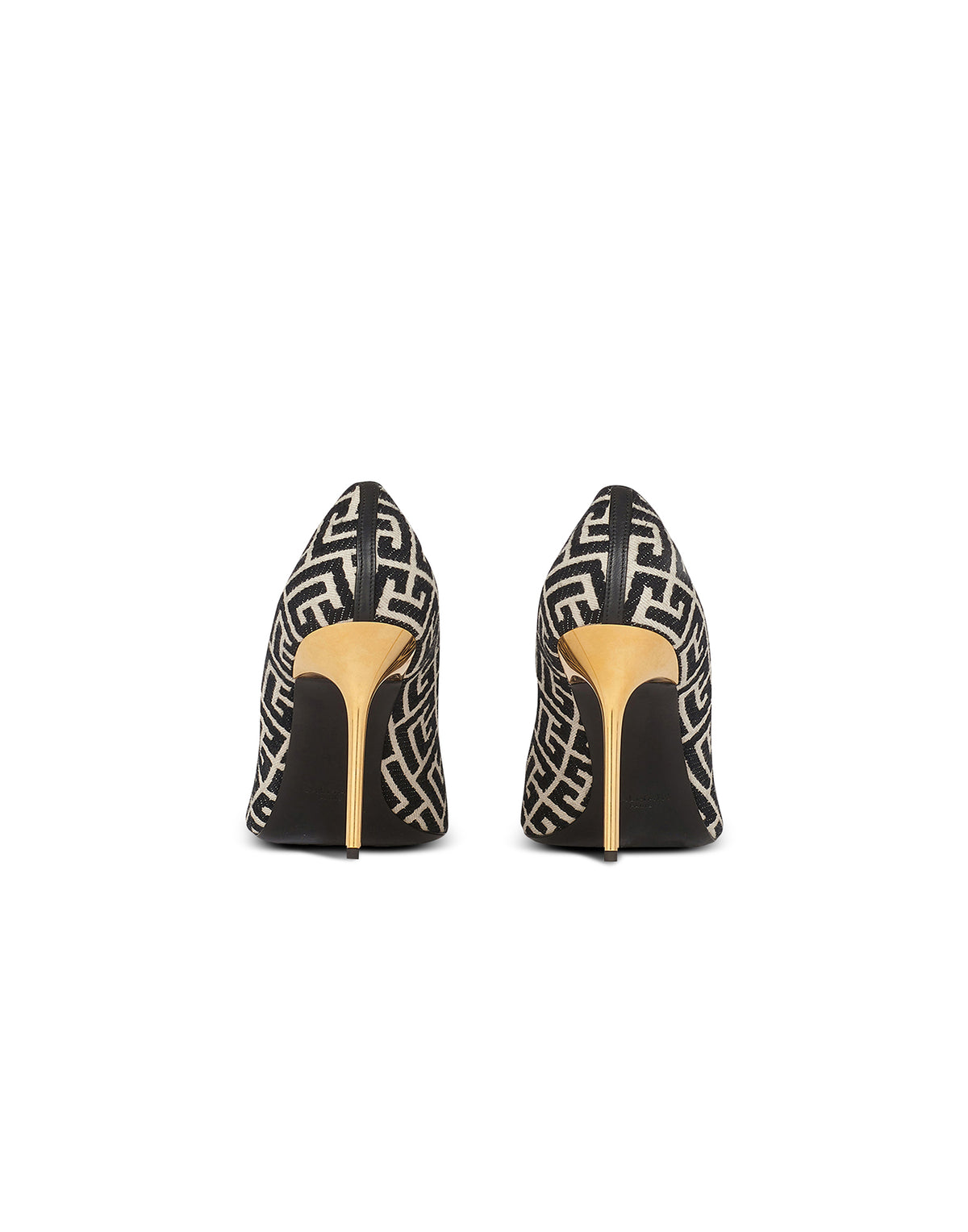 Escarpins ruby en jacquard monogramme - Ivoire & Noir