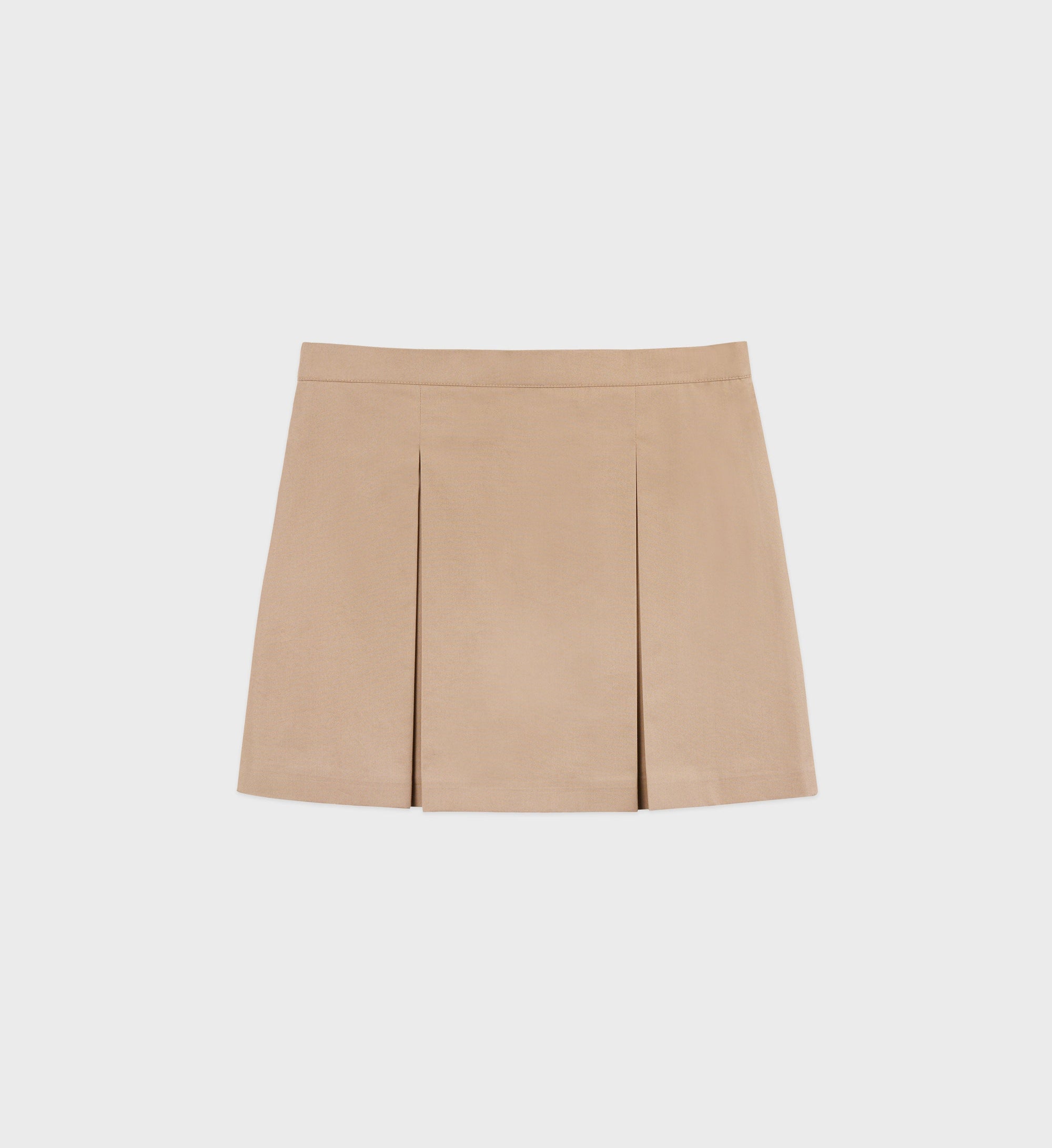 Serif Logo Box Pleat Skirt - Beige