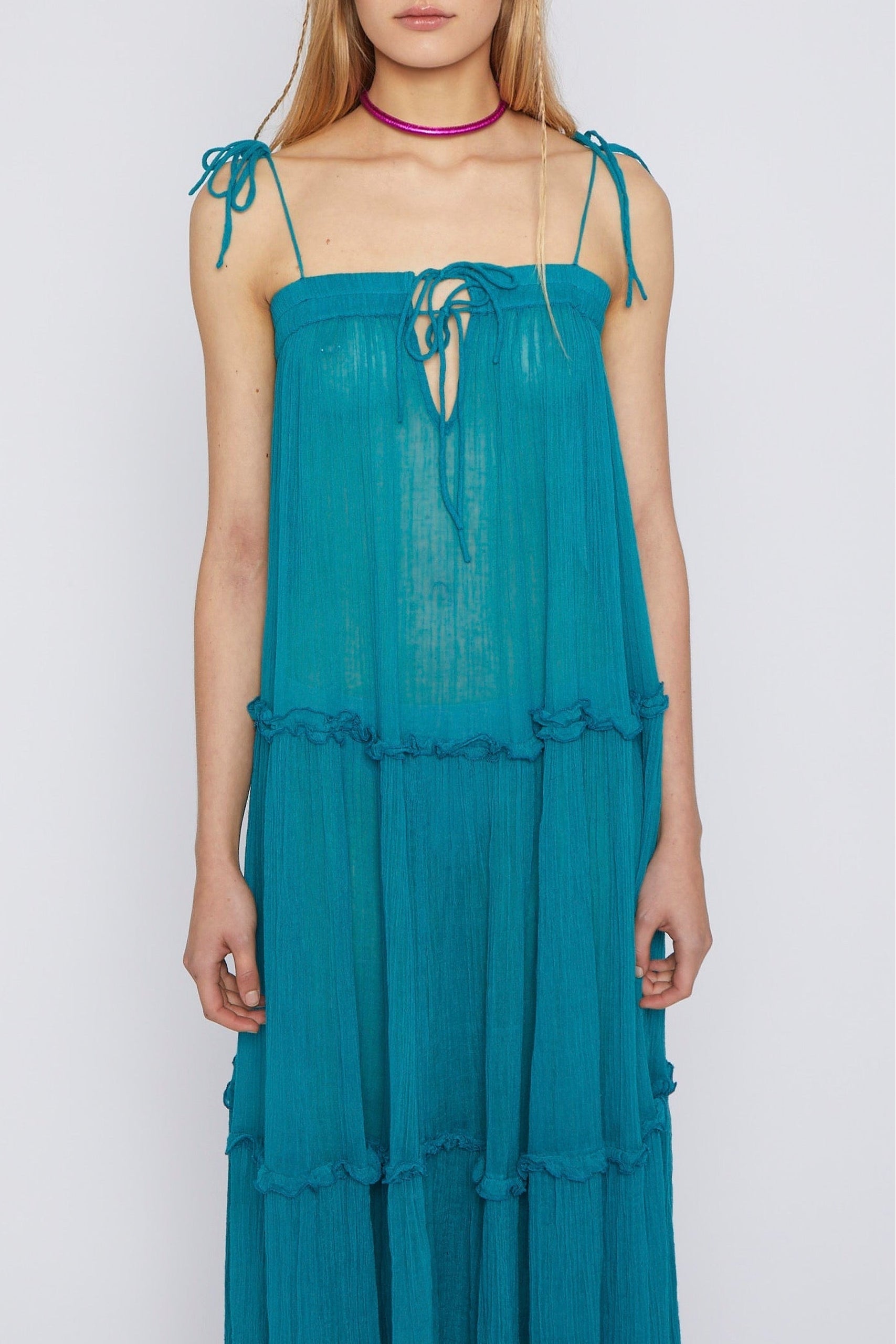 Robe Anais coupe longue - Ocean