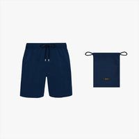 Short de bain à cordon tressé  - Bleu