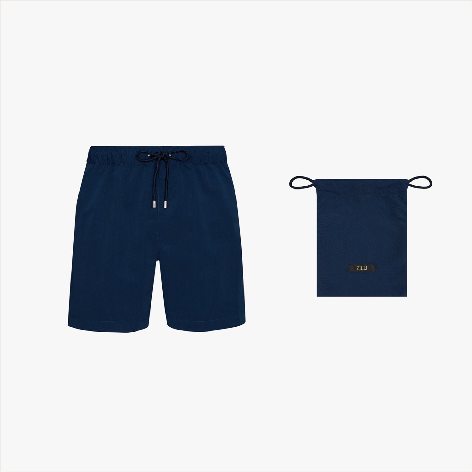 Short de bain à cordon tressé  - Bleu