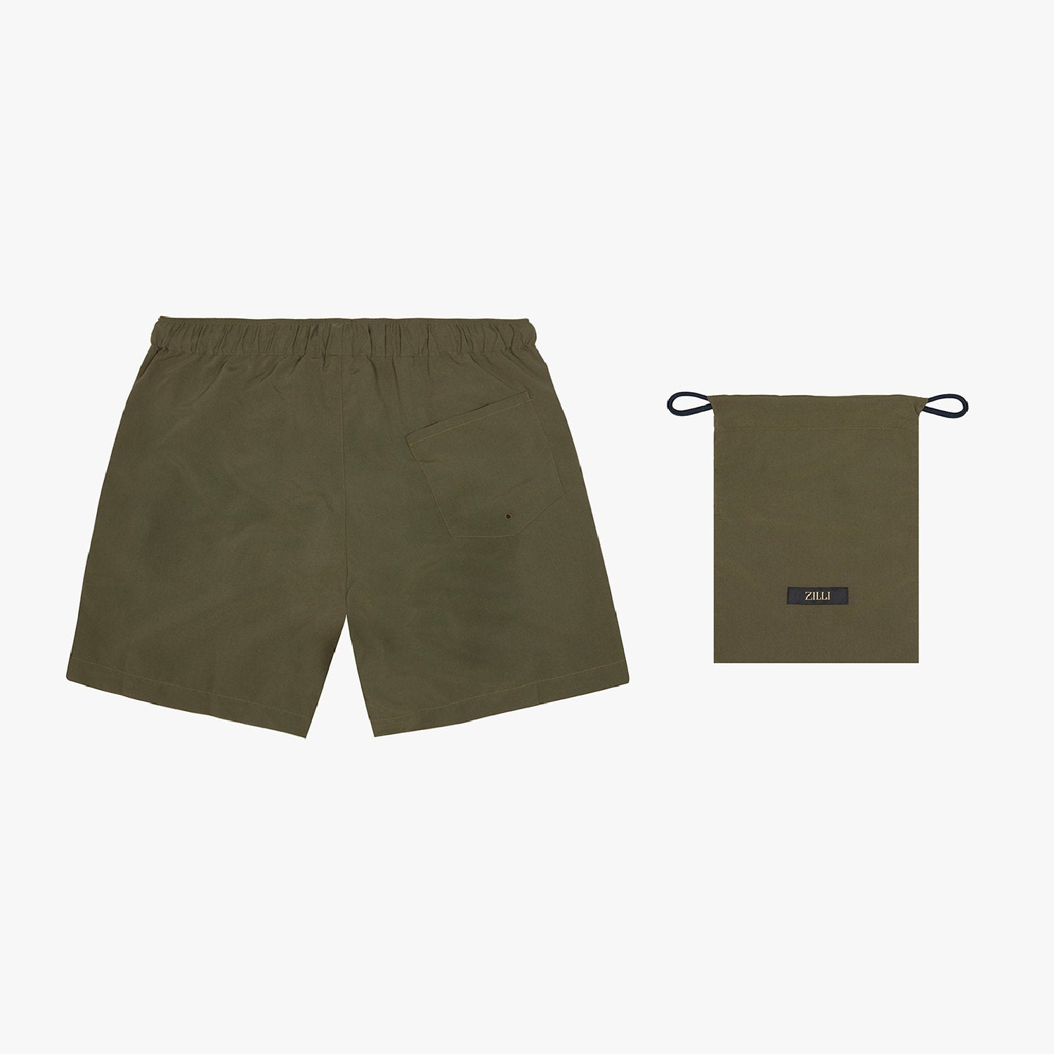 Braided drawstring swim shorts - Green & Blue