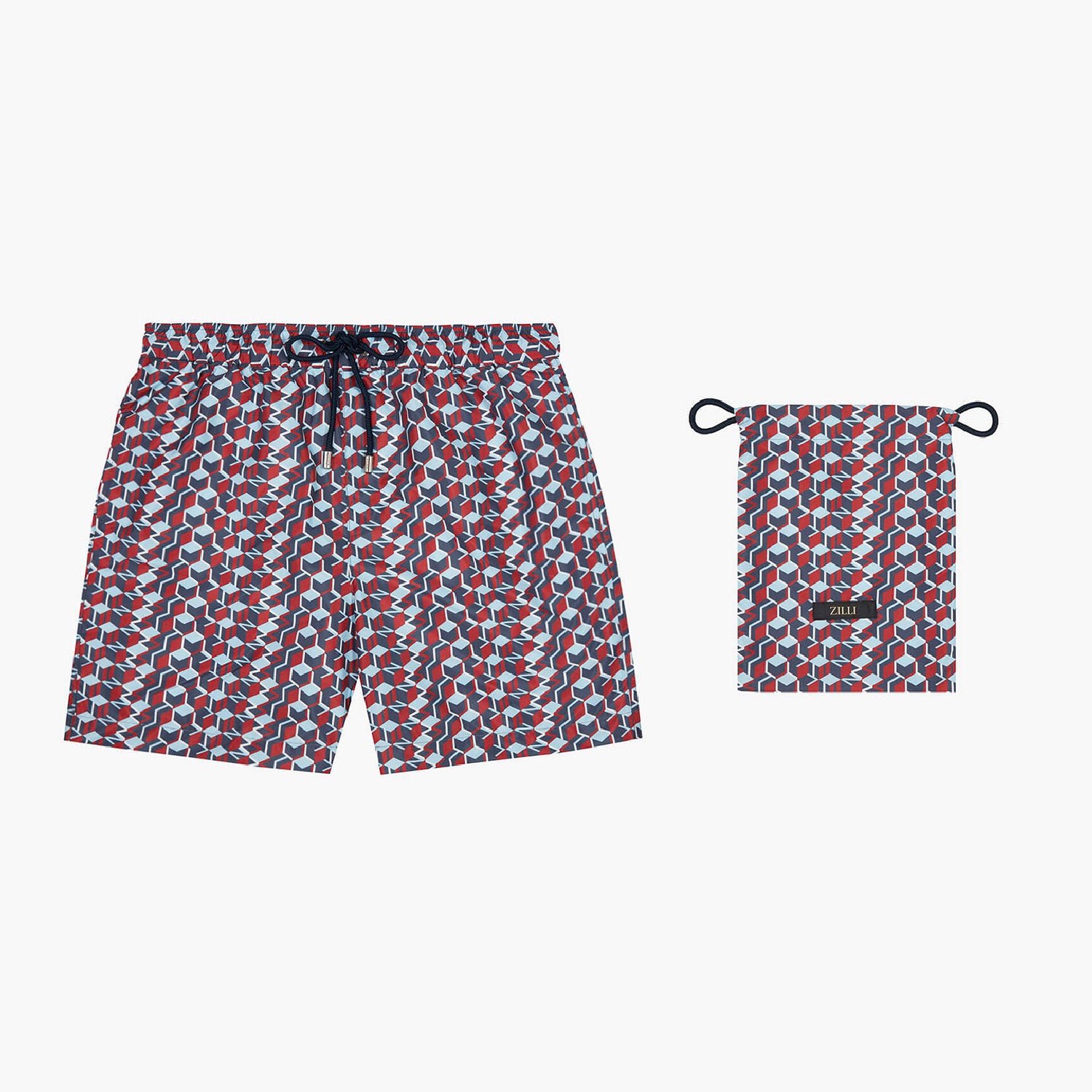 Short de bain à motif géométrique - Multicolore