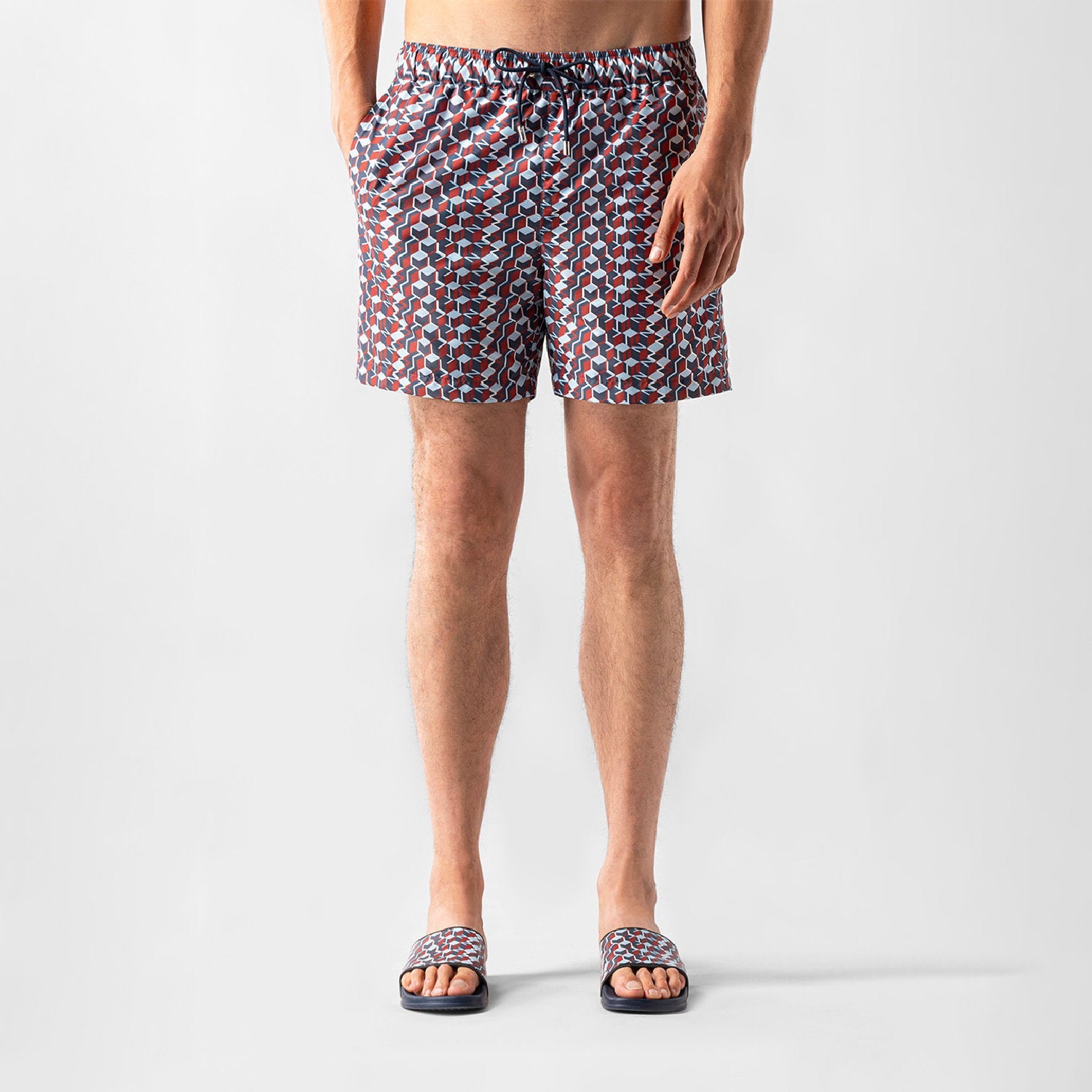 Short de bain à motif géométrique imprimé - Multicolore