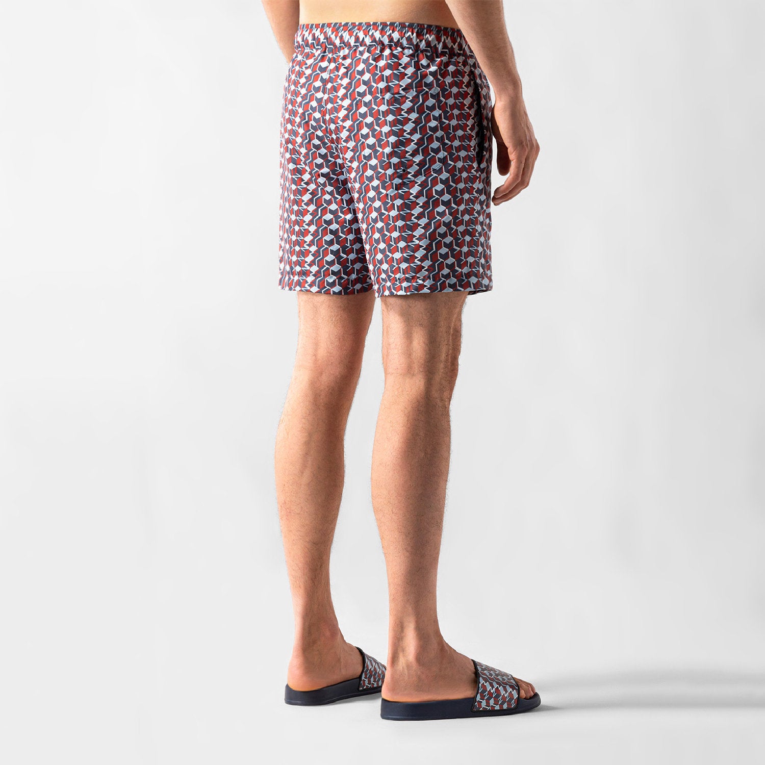 Short de bain à motif géométrique - Multicolore