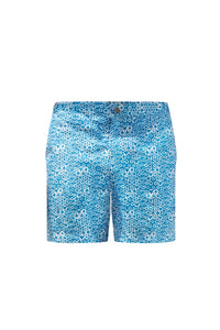 Short de bain à motif cartes - Blue White