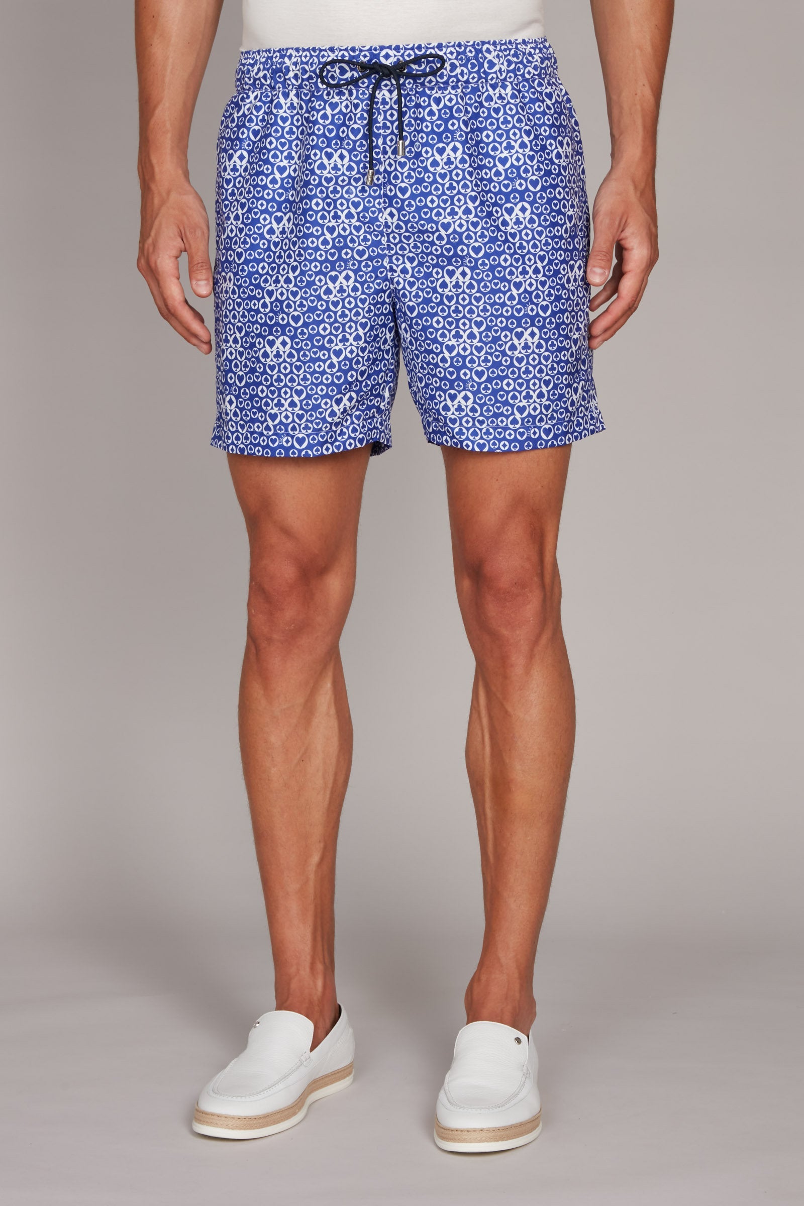 Short de bain à motif cartes - Blue Electric White