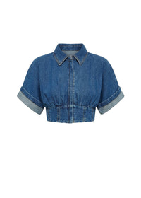 Alu short T-shirt in denim - Denim