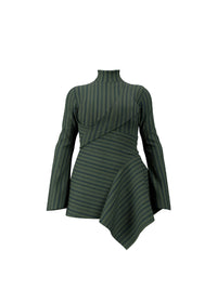 Ayo textured stripes top - Green