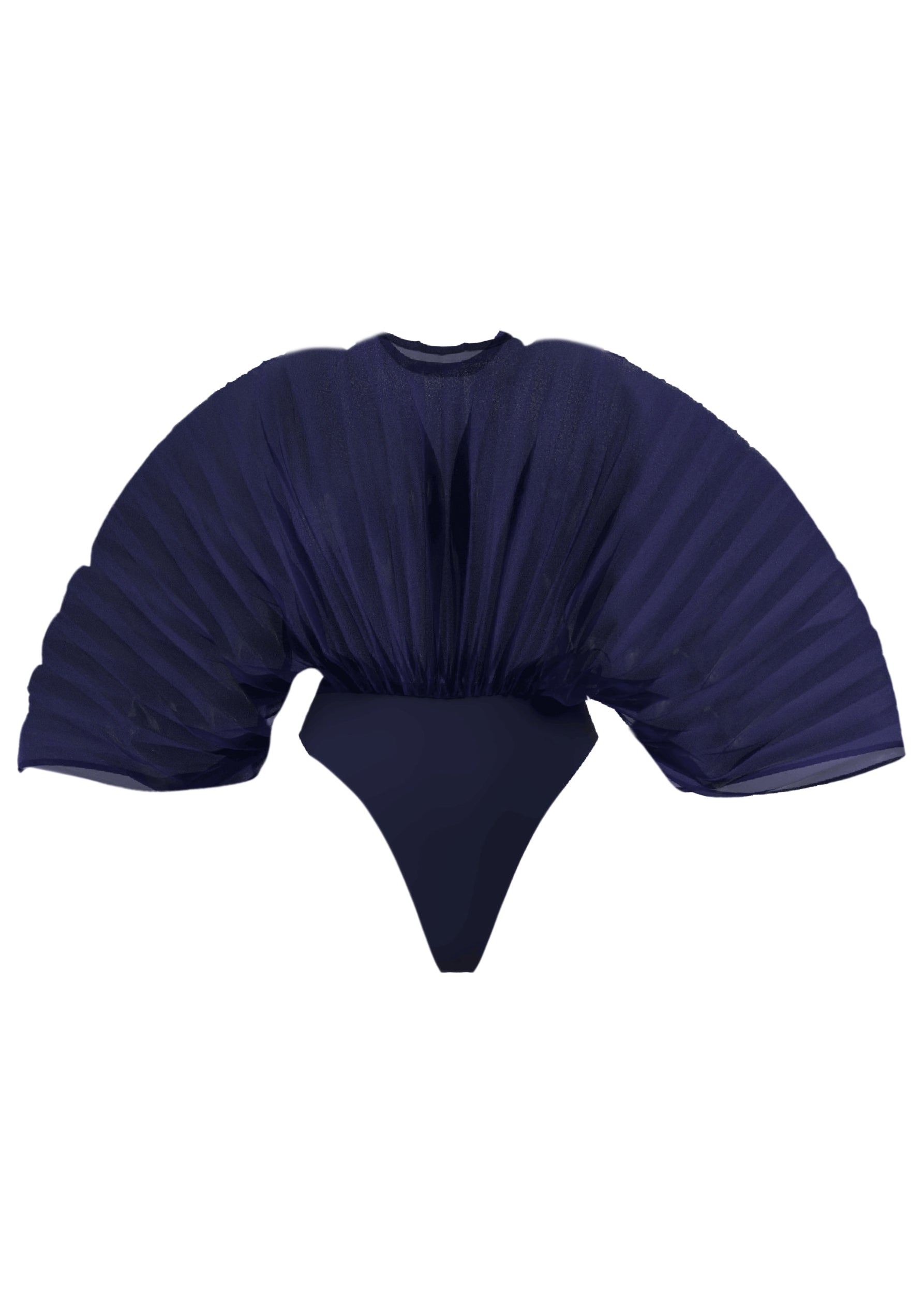 Sombra sculptural draped bodysuit - Indigo
