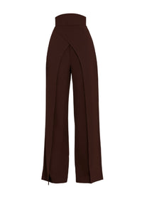 Vira double-breasted trousers with corset waist - Coffee