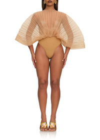 Sombra sculptural draped bodysuit - Dust