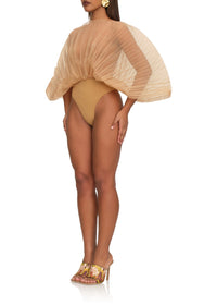 Sombra sculptural draped bodysuit - Dust