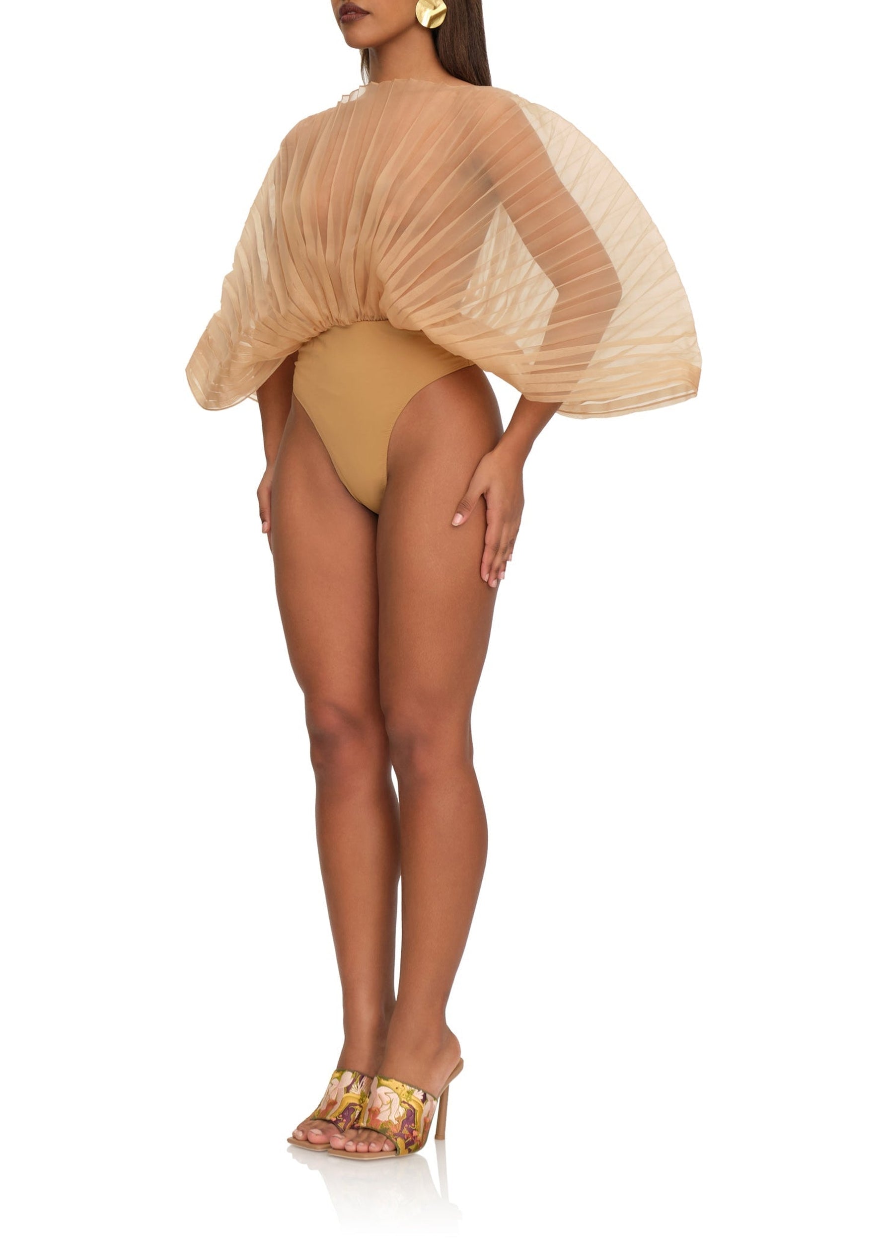 Sombra sculptural draped bodysuit - Dust