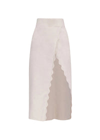 Scalloped Oda pencil skirt - Tusk