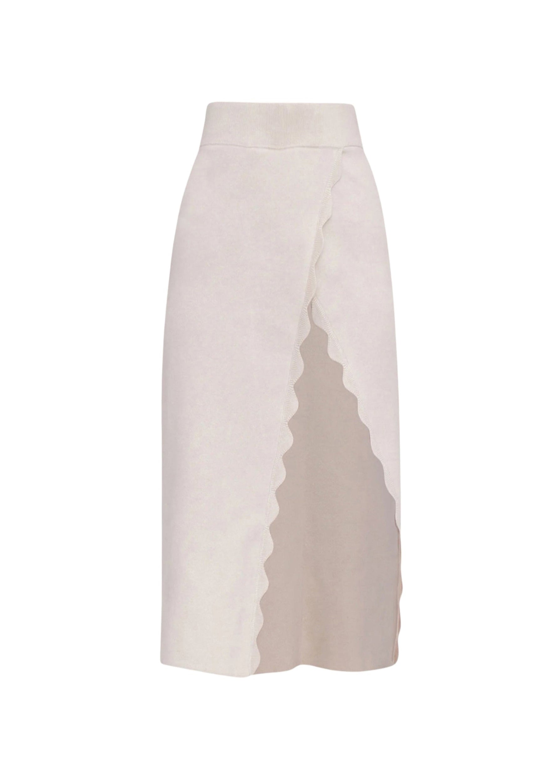Scalloped Oda pencil skirt - Tusk