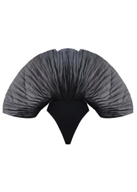 Sombra sculptural draped bodysuit - Onyx