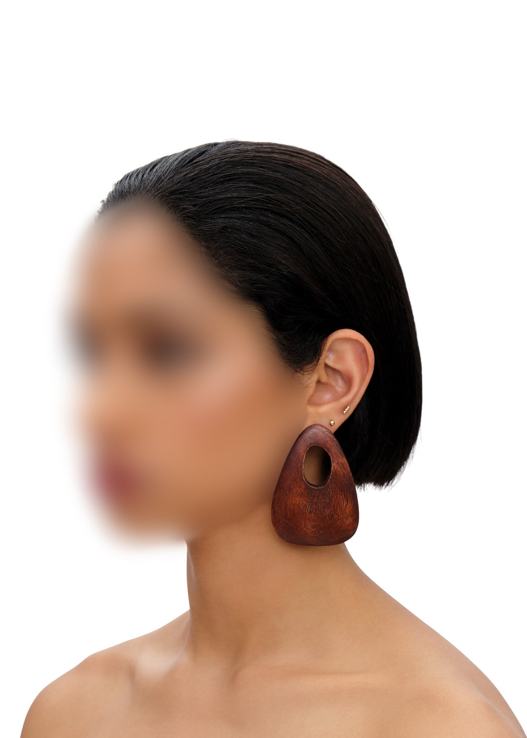 Boucles d'oreilles Aku en bois - Wood