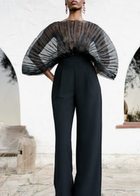 Sombra sculptural draped bodysuit - Onyx