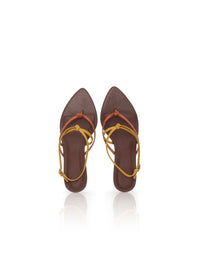 Vee heeled sandals in leather - Multicolor