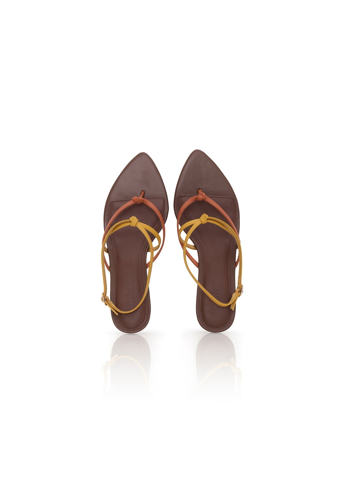 Vee heeled sandals in leather - Multicolor